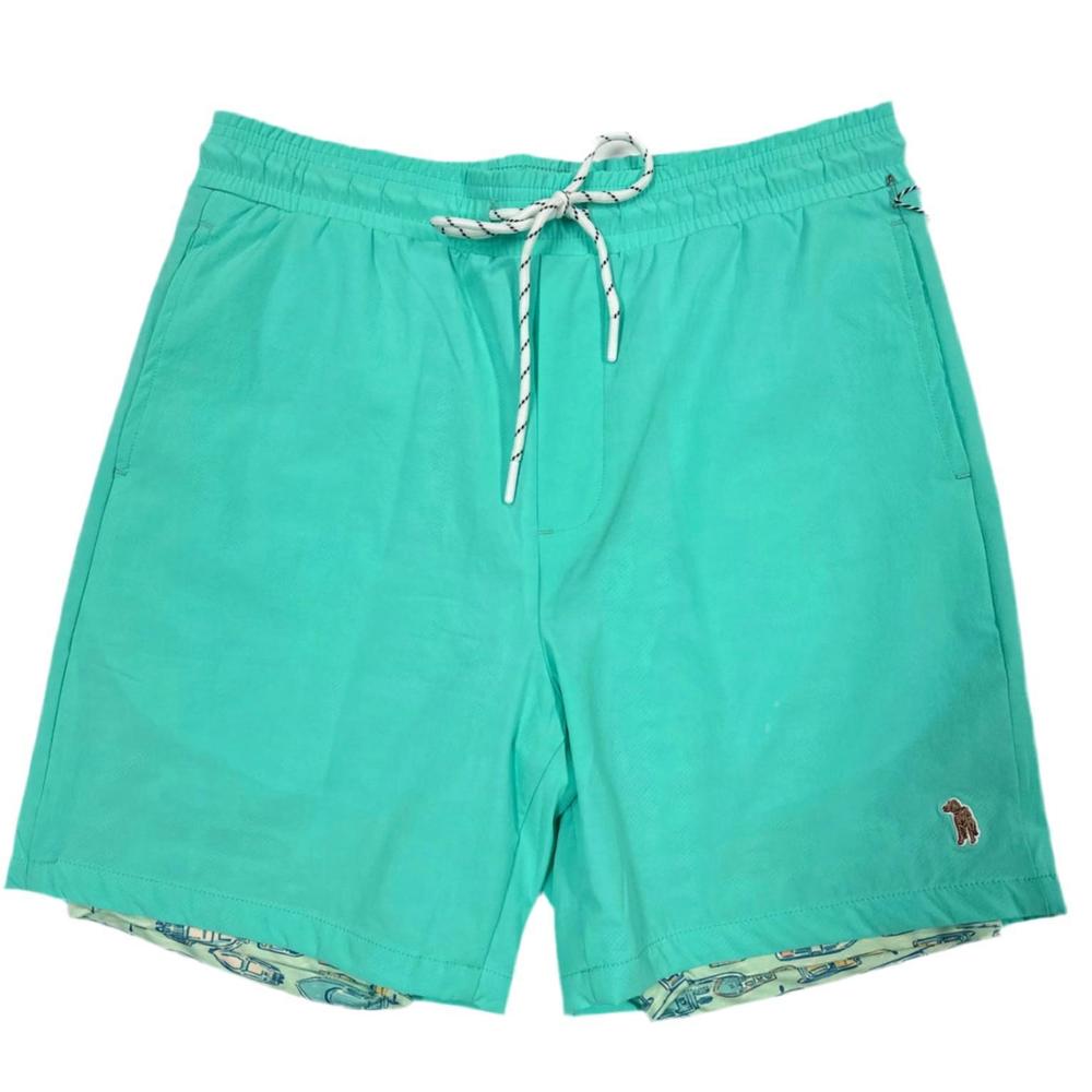 NEW SOUTHERN CASANOVA men's gamefish & boats swim trunks in blue-green
